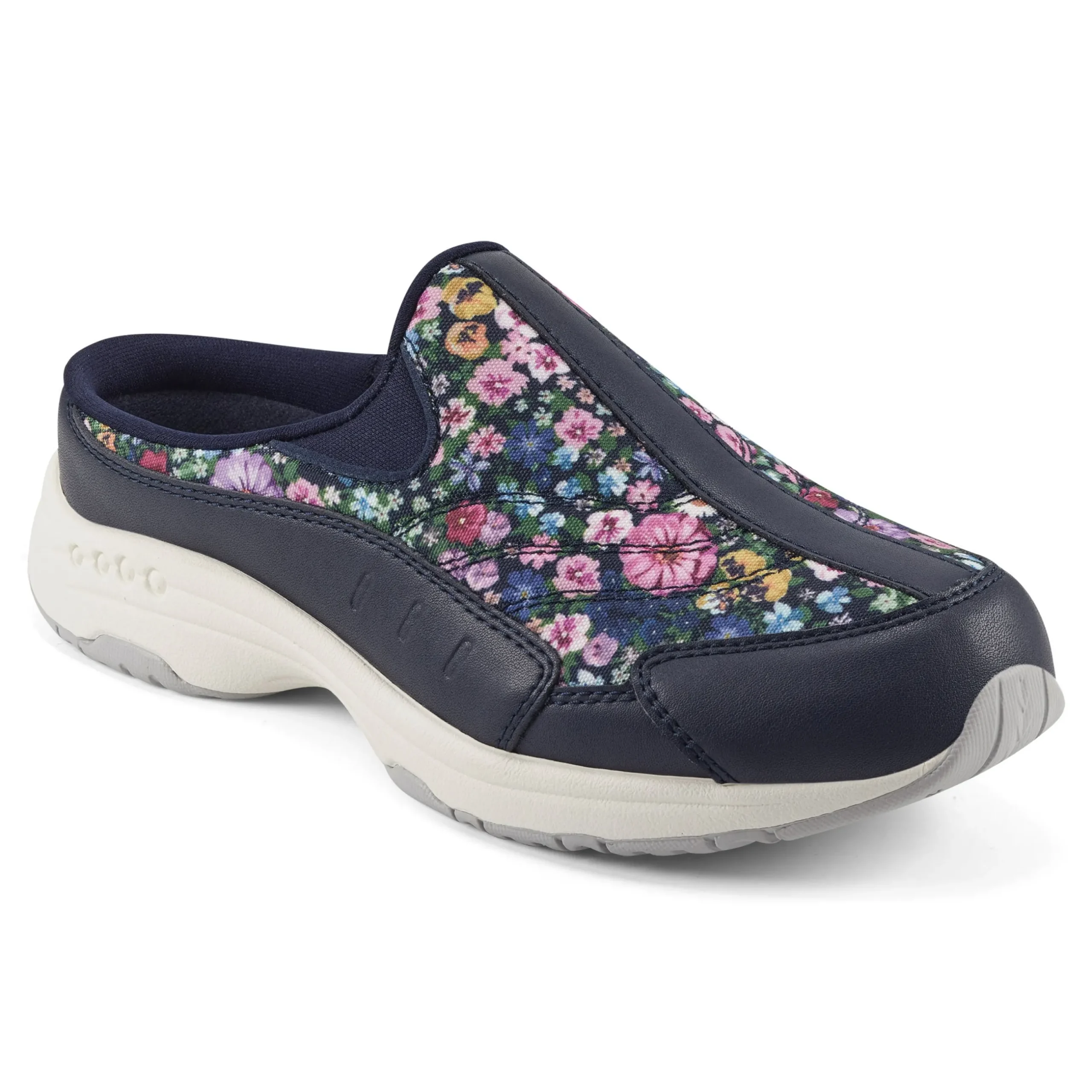 Easy Spirit Traveltime Clogs NavyDitsyFloralPrint