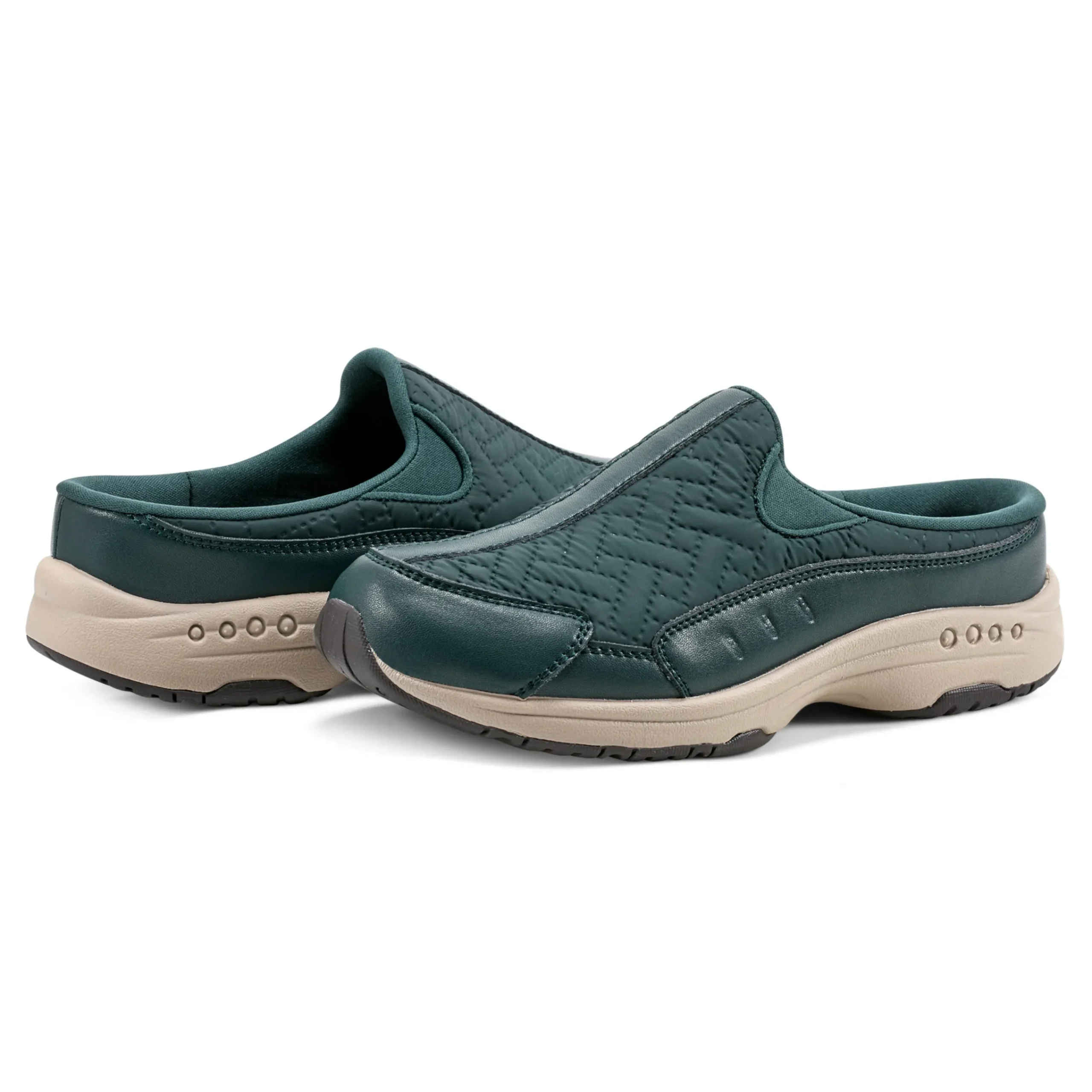 Sale Easy Spirit Traveltime Clogs DarkGreenNylon