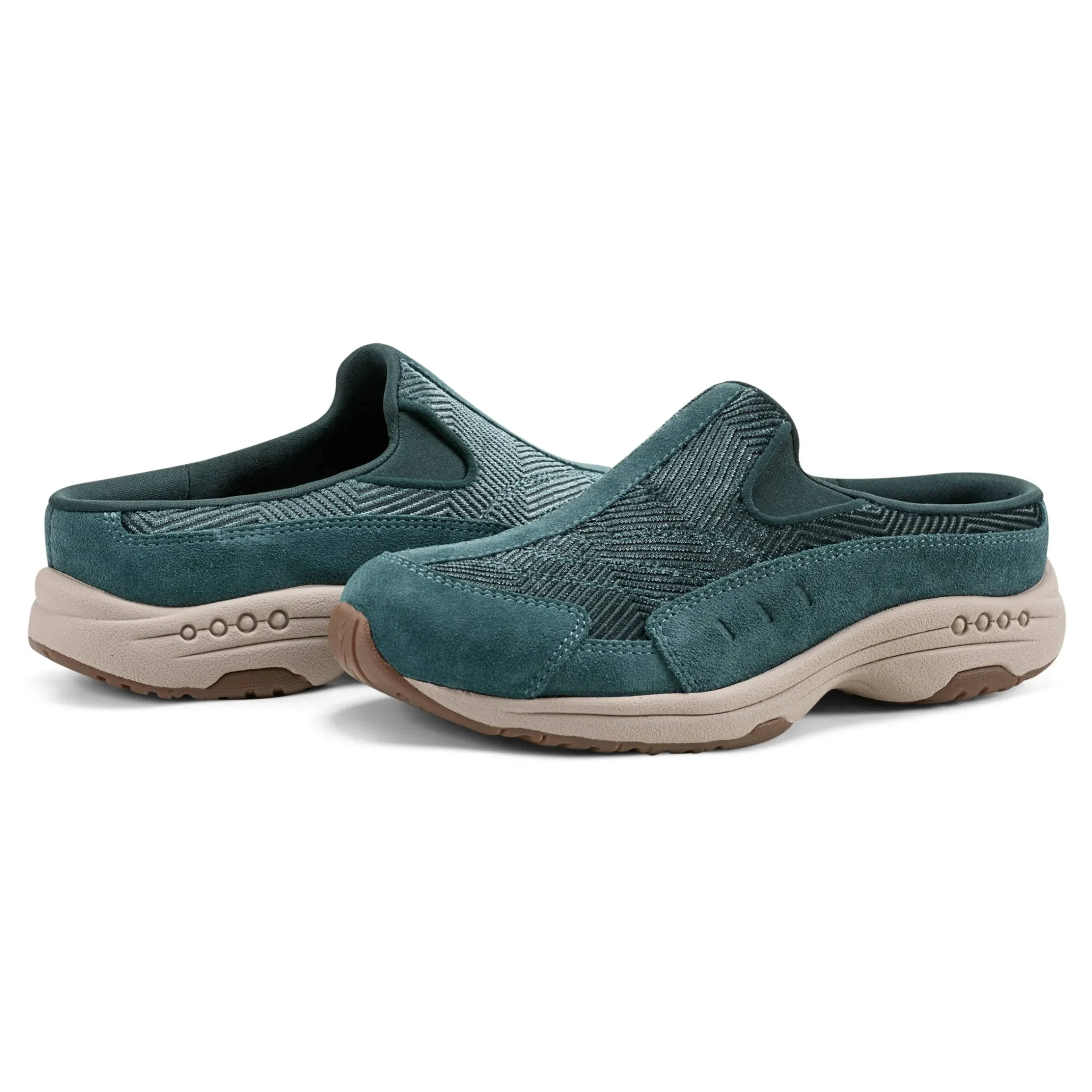 Clearance Easy Spirit Traveltime Clogs GreenVelourSuede