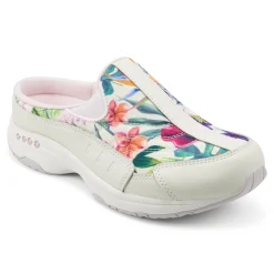 Discount Easy Spirit Traveltime Clogs IvoryPalmPrint