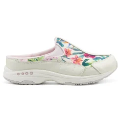 Discount Easy Spirit Traveltime Clogs IvoryPalmPrint