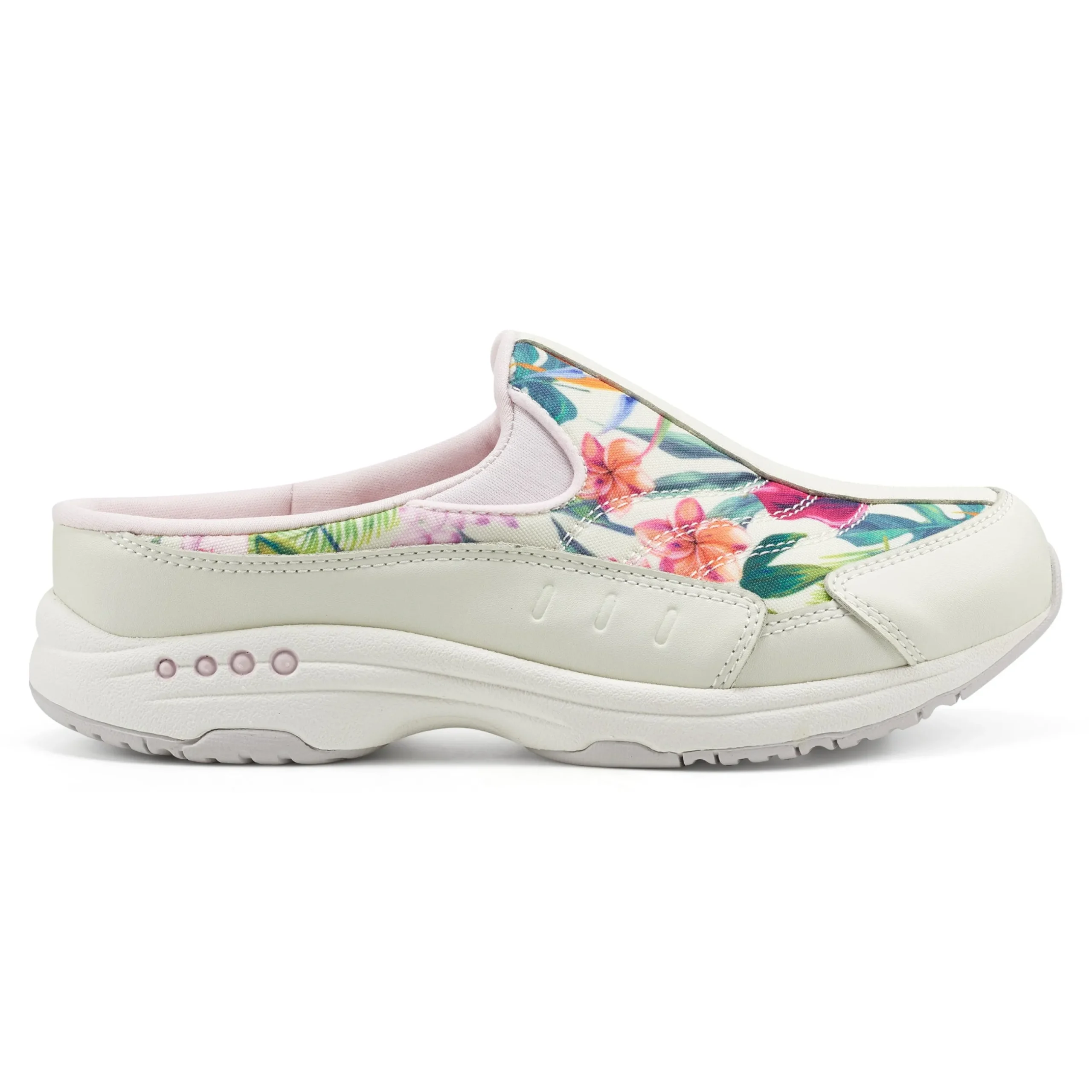 Discount Easy Spirit Traveltime Clogs IvoryPalmPrint