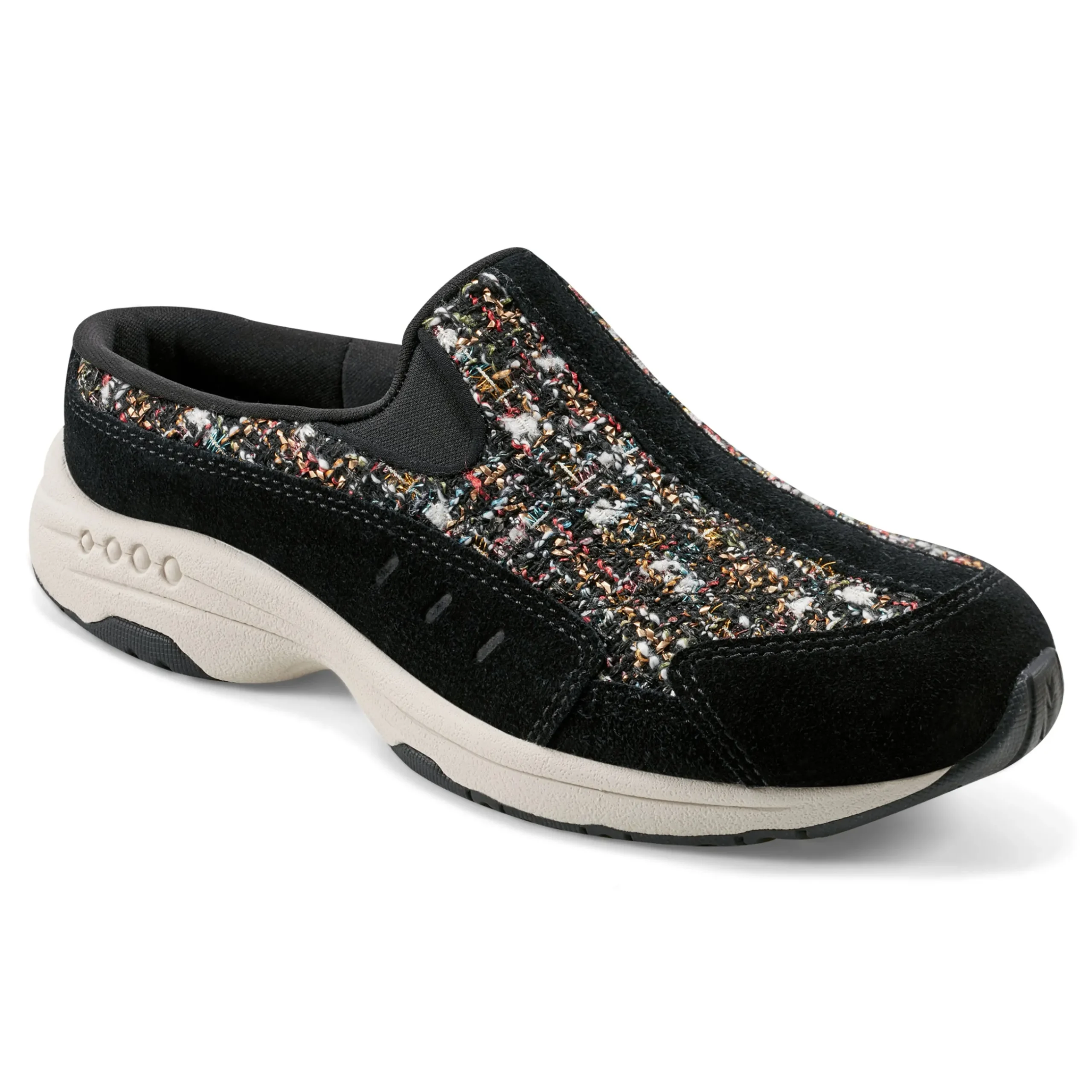Clearance Easy Spirit Traveltime Clogs BlackBoucleMulti