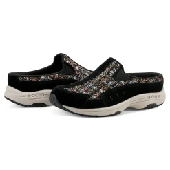 Clearance Easy Spirit Traveltime Clogs BlackBoucleMulti