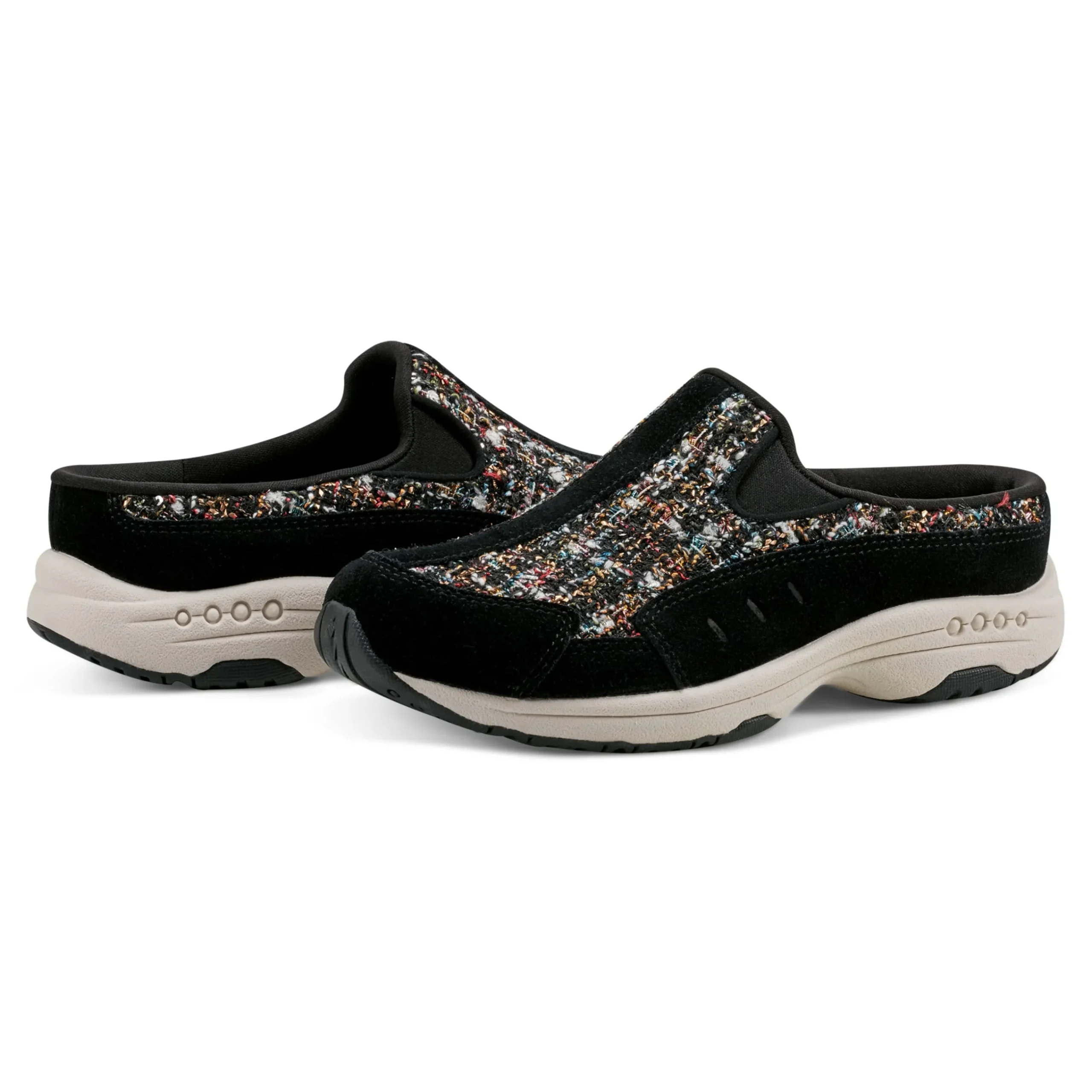 Clearance Easy Spirit Traveltime Clogs BlackBoucleMulti