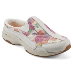Sale Easy Spirit Traveltime Clogs WhiteFloralRaffia