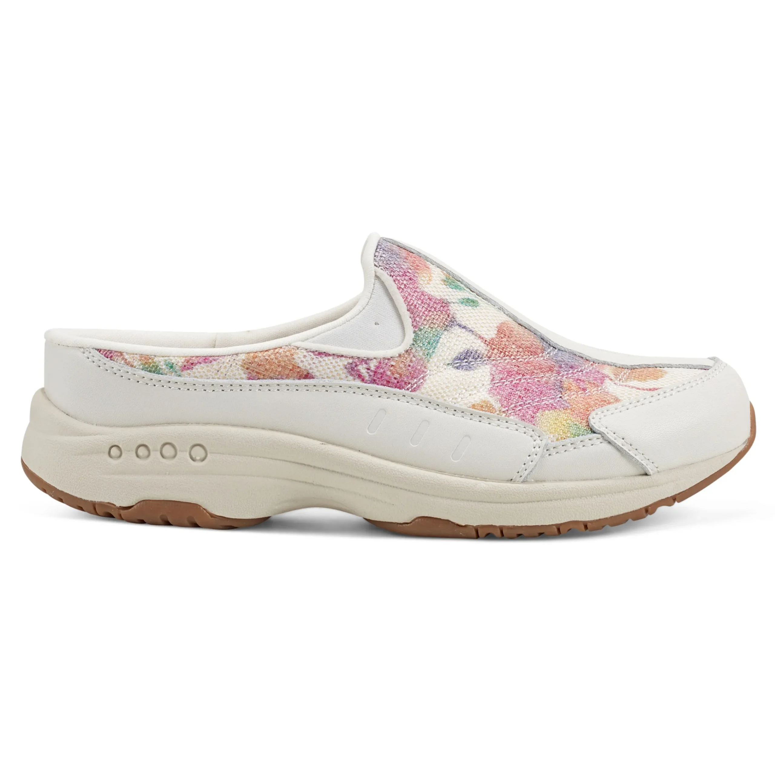 Sale Easy Spirit Traveltime Clogs WhiteFloralRaffia