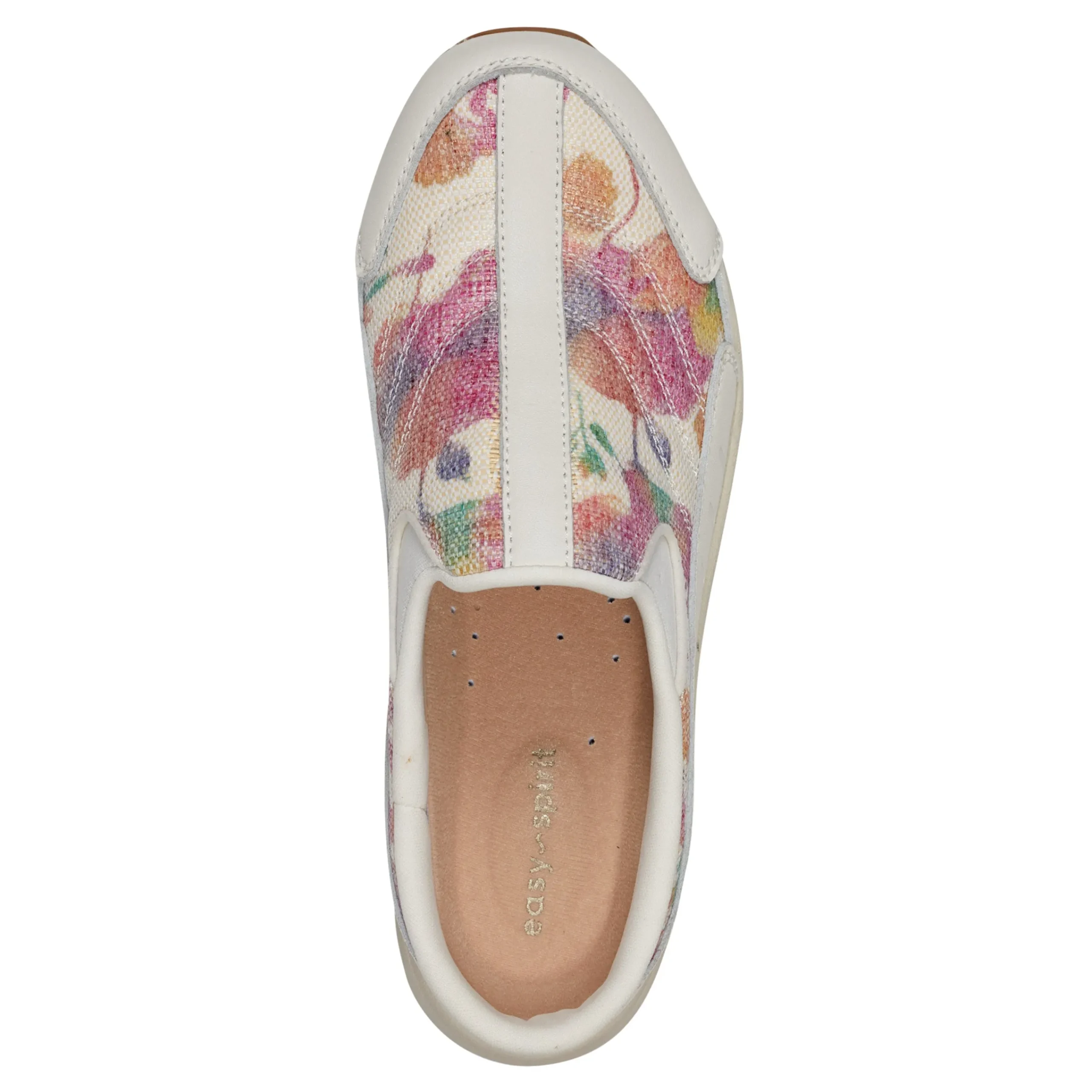 Sale Easy Spirit Traveltime Clogs WhiteFloralRaffia