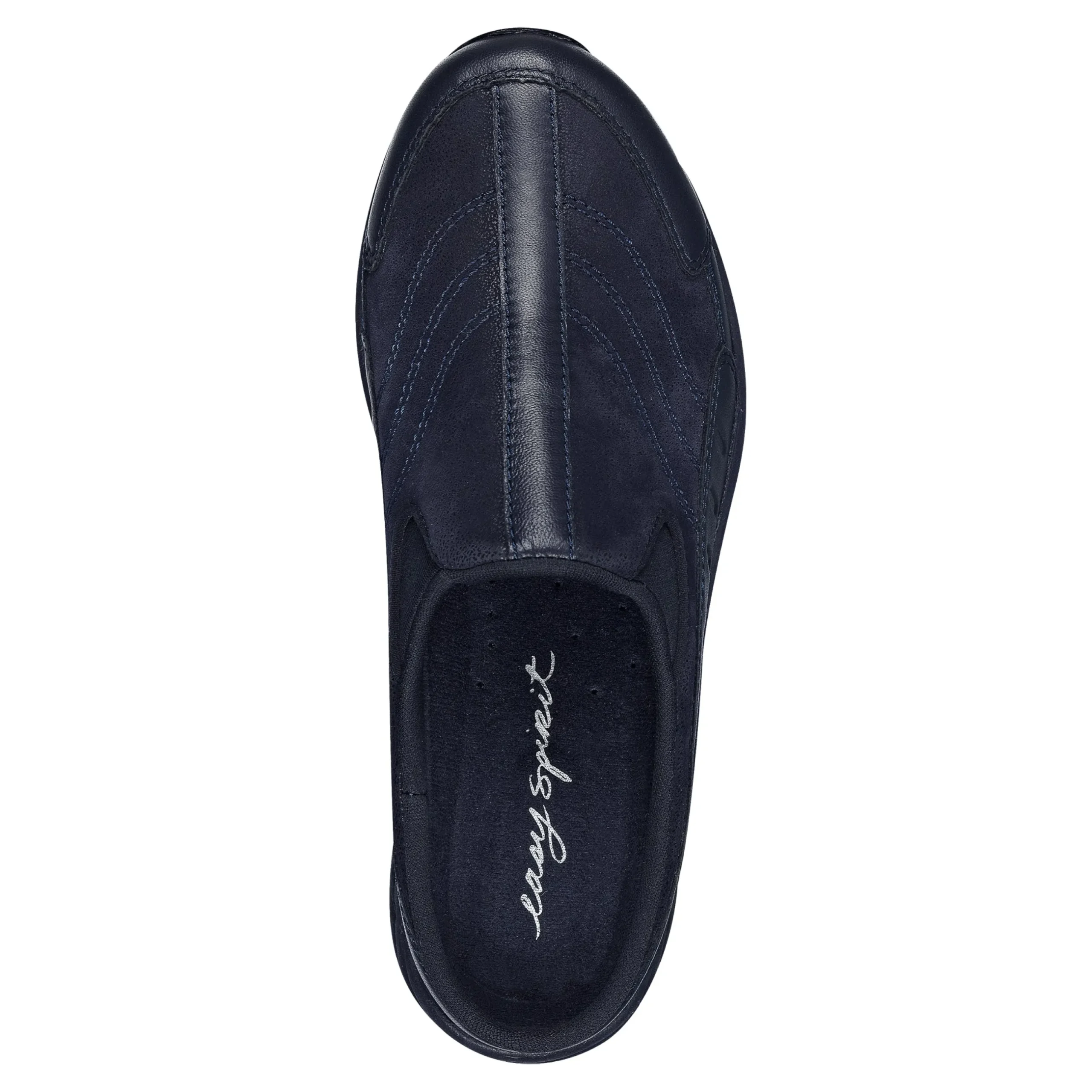 Sale Easy Spirit Traveltime Leather Clogs NavyLeather