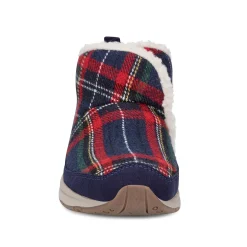 Easy Spirit Trippin Cozy Booties Navy/RedPlaid