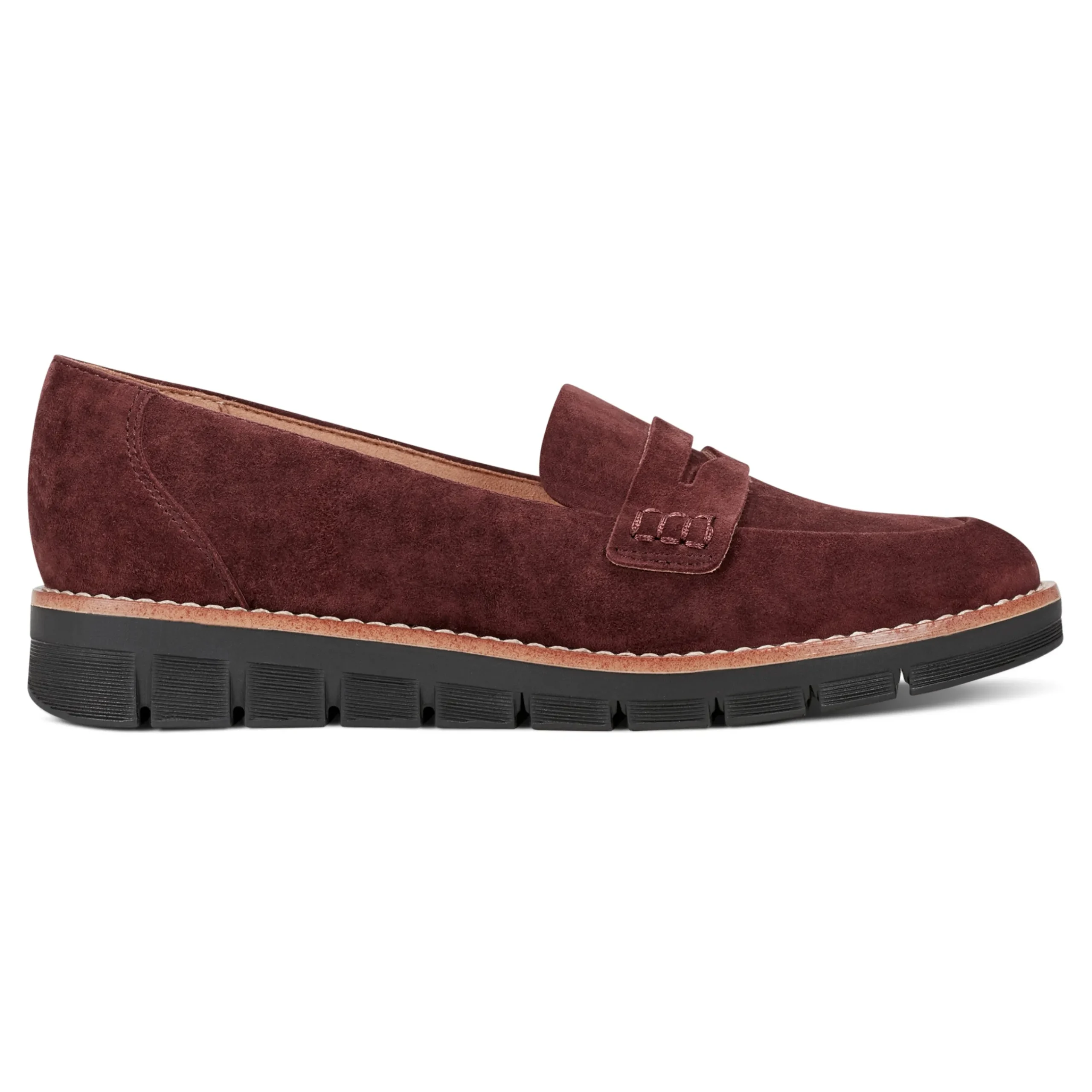 Hot Easy Spirit Velia Casual Slip On Loafers RedSuede