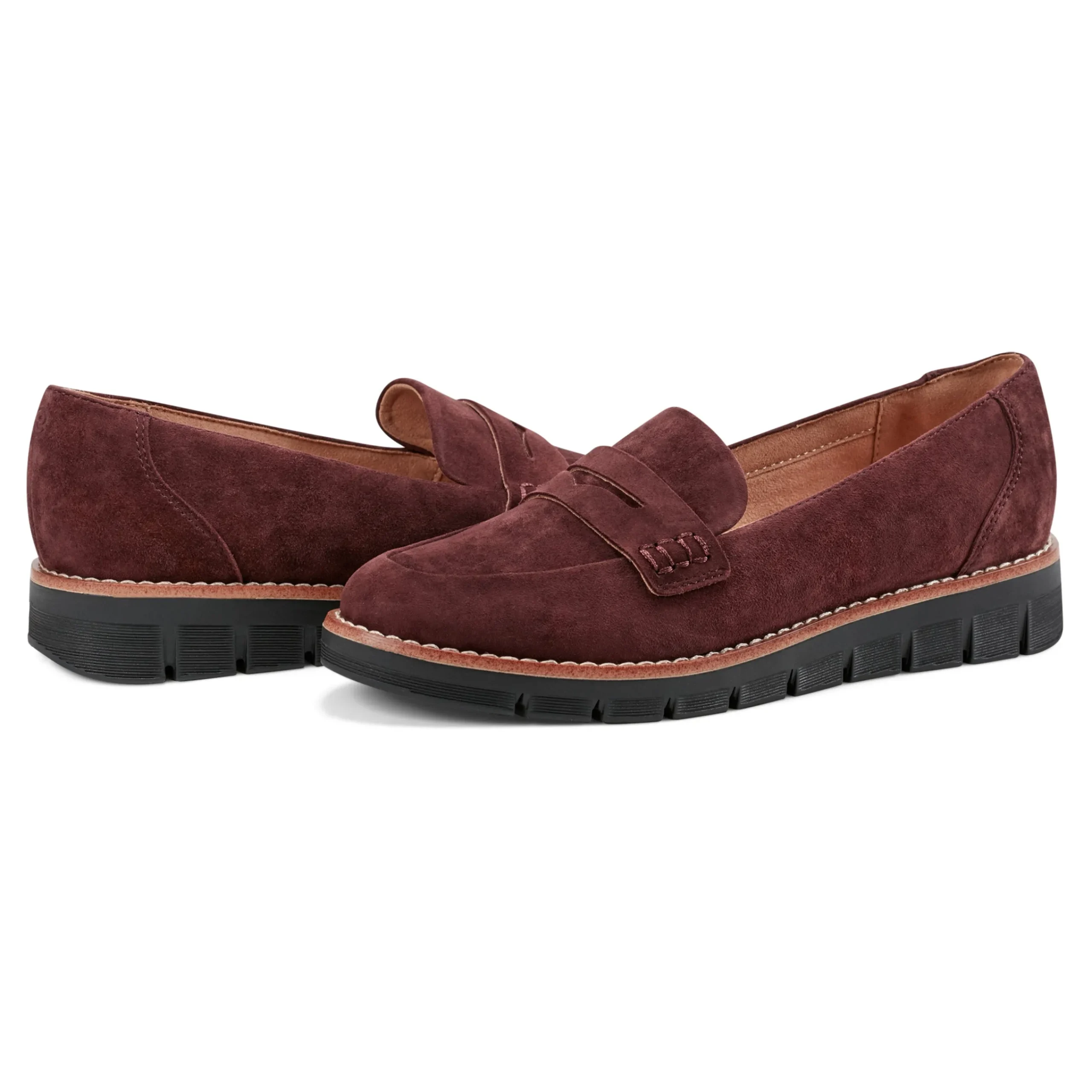 Hot Easy Spirit Velia Casual Slip On Loafers RedSuede