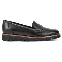 Outlet Easy Spirit Velia Casual Slip On Loafers BlackLeather