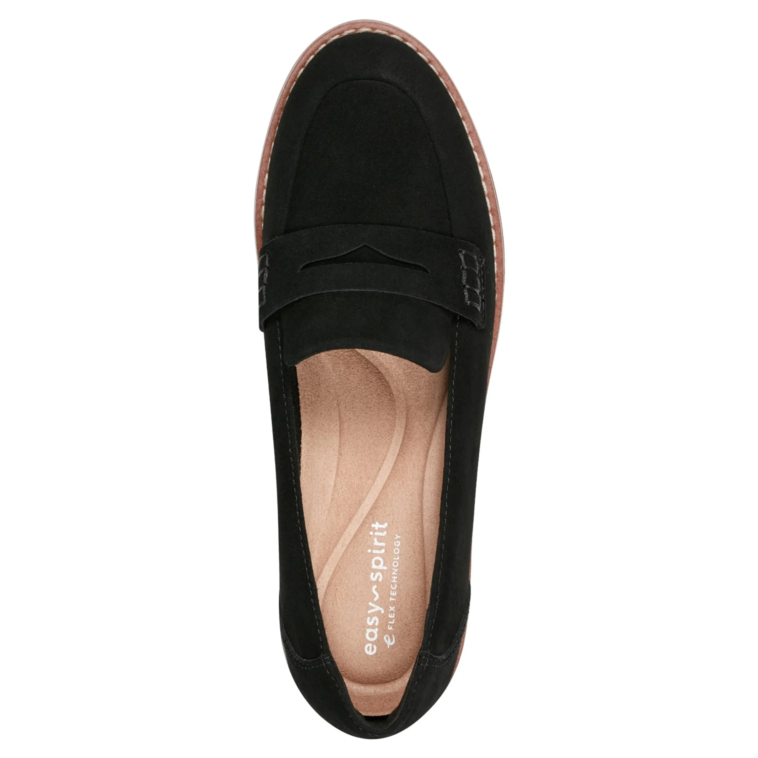 Clearance Easy Spirit Velia Casual Slip On Loafers BlackSuede