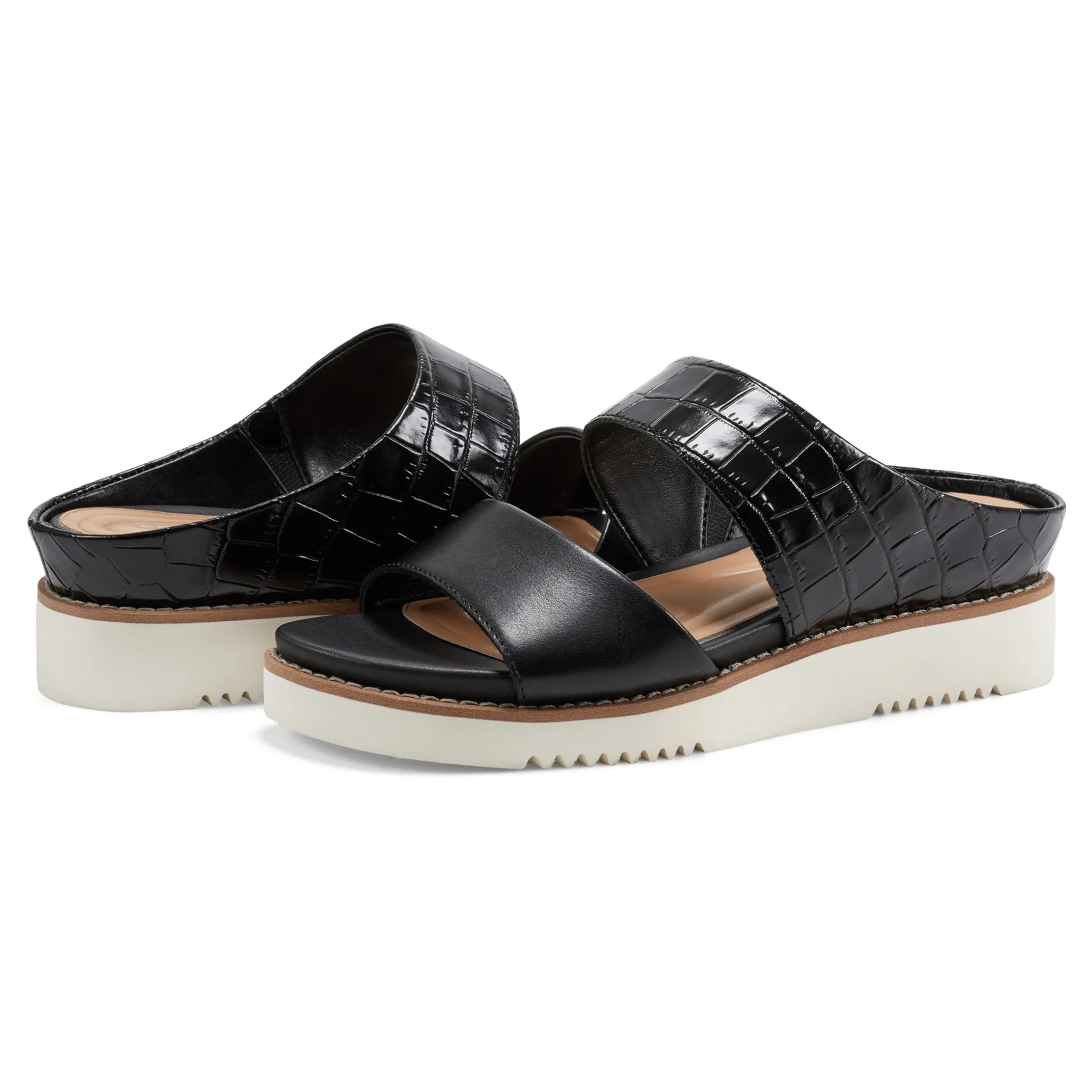 Best Easy Spirit Wilma Slip On Sandals BlackCrocoPrint